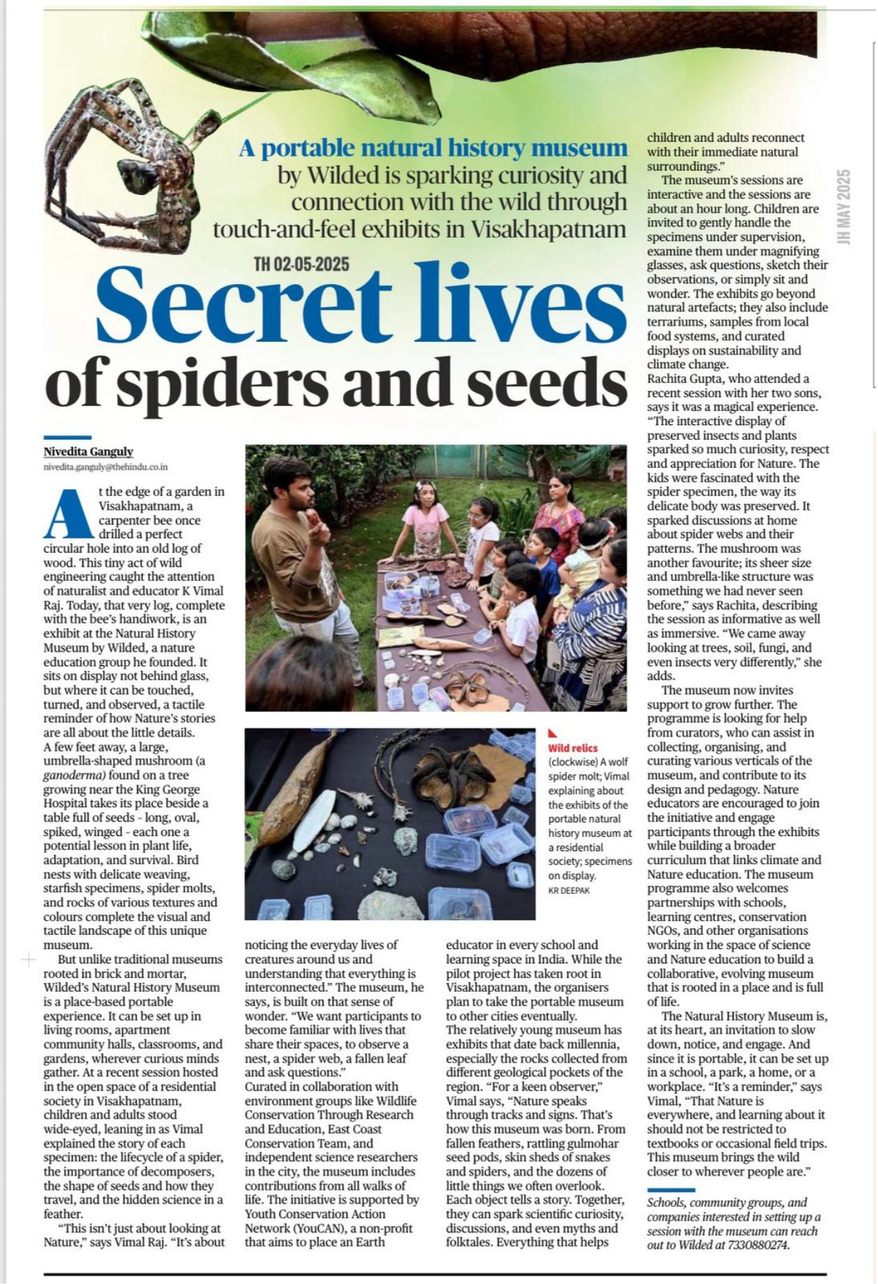 The Hindu clipping, 2 May 2025: Secret lives of spiders and seeds